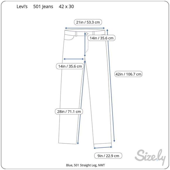 Levi’s NWT 501xx Straight Leg Blue Denim‎ Jeans Men’s 42 x 30 - Picture 13 of 13